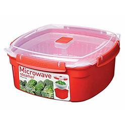 Sistema 1103 Microwave Collection Steamer, Large, 13.6 Cup, Red | BPA Free Cook and Serve Container