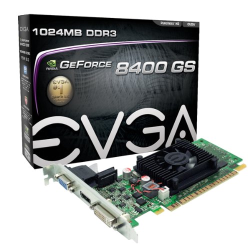 EVGA 1GB GeForce 8400 GS DirectX 10 64-Bit DDR3 PCI Express 2.0 x16 HDCP Ready Video Card Model 01G-P3-1302-LR