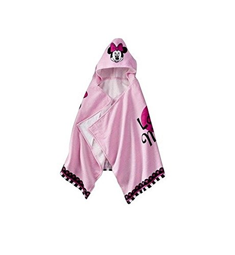 Minnie Mouse Disney Girl's Terry Cloth Minnie Mouse Hooded Bath Towel (Pink)