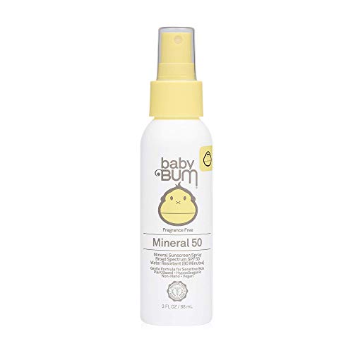 Sun Bum Baby Bum SPF 50 Sunscreen Spray | Mineral UVA/UVB Face and Body Protection for Sensitive Skin | Fragrance Free |