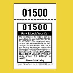 Valet Tickets .Com (2,000) 2 Part Valet Parking Tickets, Park & Lock, Valet Stubs, 110lb Card Stock White