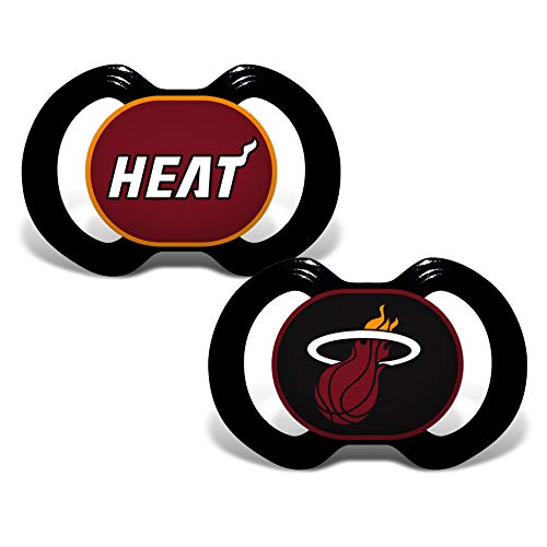 Baby Fanatic NBA Legacy Infant Pacifiers, Miami Heat, 2 Pack