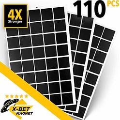 X-bet MAGNET Magnetic Squares - 110 Self Adhesive Magnetic Squares (Each 4/5" x 4/5") - Flexible Sticky Magnets - Peel & Stick Magnetic