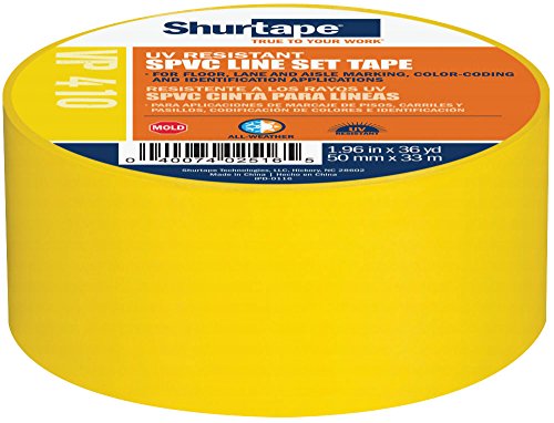 Shurtape VP 410 Colored Line Set and Marking Tape, For Floor/Lane Marking or Color-Coding, Meets OSHA Color-Coding, Yellow,