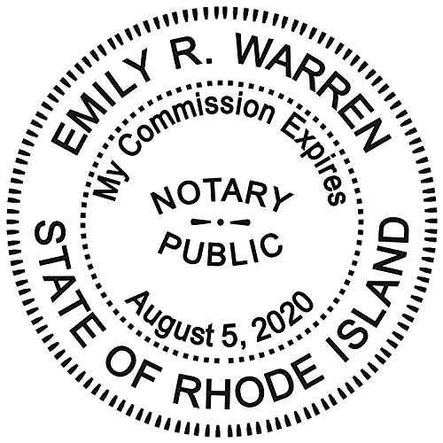 Rubber Stamp Creation Round Notary Stamp for State of Rhode Island- Self Inking Stamp - Top Brand Unit with Bottom Locking Cover for Longer Lasting