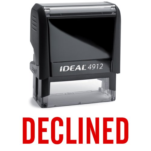 GOWA DECLINED Red Office Stock Self-Inking Rubber Stamp