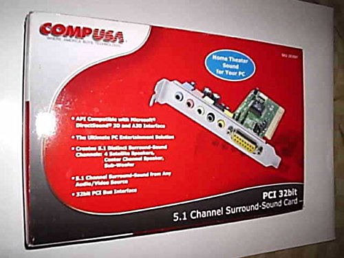 CompUSA 293597 5.1 surround sound card audio/ video 32bit PCI Windows XP. ME