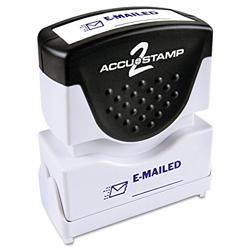 CONSOLIDATED STAMP ACCUSTAMP2 035577 Accustamp2 Shutter Stamp with Microban, Blue, EMAILED, 1 5/8 x 1/2 (COS035577)
