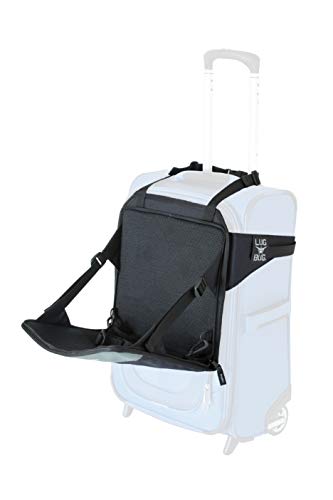 Lugabug Travel Seat, Child Carrier for Carry-On Luggage - Family Travel at Airport Made Easy (Black/Grey)