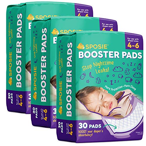 Select Kids Sposie Overnight Diaper Booster Pads, 90 ct, No Adhesive for Easy Repositioning, Helps Stops Nighttime Leaks, Fits Diaper