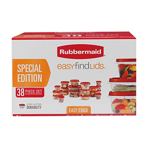 Rubbermaid 38 Piece Easy Find Lid Red Food Storage Set - Kitchen Storage