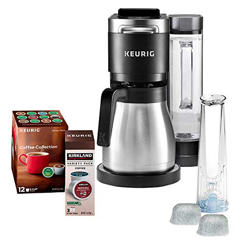 Keurig K-Duo Plus Coffee Maker, with Single Serve K-Cup Pod and 12 Cup Carafe Brewer, Black (12-Cup Thermal Carafe and 15