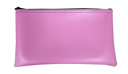 Cardinal Bag Supplies Vinyl Zipper Bags Leatherette 11 x 6 inches Small Compact Pink 1 Zippered Pouch CW
