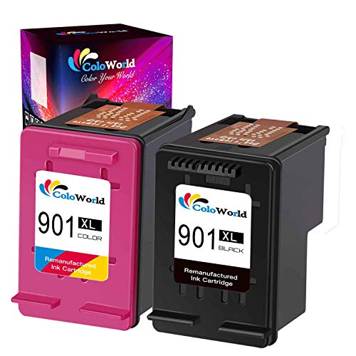 ColoWorld Remanufactured Ink Cartridge Replacment for HP 901 901XL Used for HP Officejet J4550 J4680 J4580 J4540 J4680c J4524