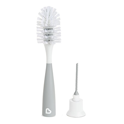 Munchkin Miracle Dual Sided Cup and Baby Bottle Brush, Includes Straw Brush, Grey