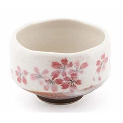 Happy Sales HSMB-SKFL3, Authentic Japanese Traditional Tea Ceremony Matcha Bowl Chawan Handcrafted in Japan, Pink Sakura