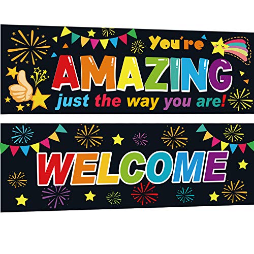 Yoklili Classroom Decorations Banner, Welcome & You are Amazing Banners ...