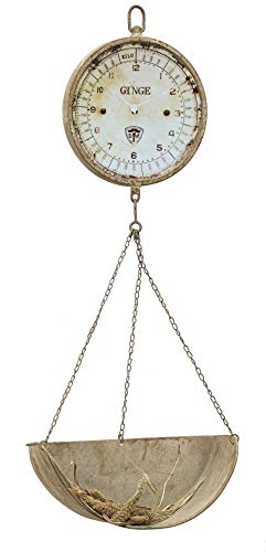 Creative Co-op Metal Reproduction of Hanging Produce Scale Clock