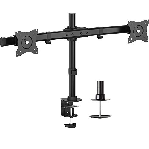 VIVO Dual Monitor Curved Horizontal Array Desk Mount Stand fits Screens up to 27â€ (STAND-V002E)
