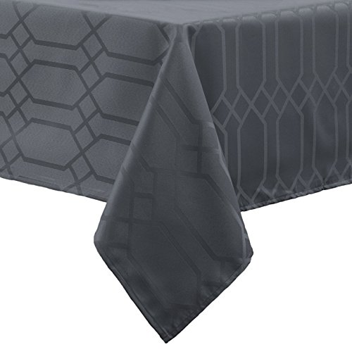Benson Mills Chagall Spillproof Fabric Tablecloth, 60 x 84-Inch, Charcoal