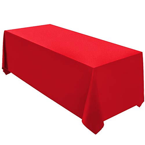 Surmente Tablecloth 90 x 132-Inch Rectangular Polyester Table Cloth for Weddings, Banquets, or Restaurants (Red) â€¦
