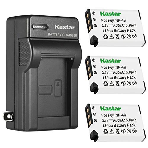 Kastar Hand Tools Kastar 3-Pack Battery and AC Wall Charger Replacement for Fujifilm NP-48 FNP-48 NP48 FNP48 Battery, Fujifilm XQ1 Digital