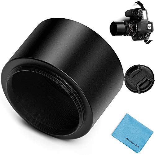 X-SweetDream 40.5mm Tele Metal Screw-in Lens Hood Sunshade with Centre Pinch Lens Cap for Canon Nikon Sony Pentax Olympus Fuji Sumsung