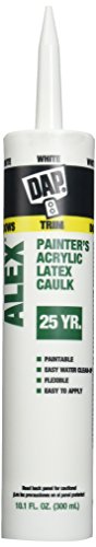 Dap 18670 Alex White Painter's Acrylic Latex Caulk and Silicone Sealant, Case of 12-10.1-Ounce Cartridges