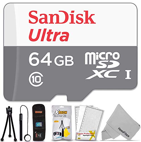 HeroFiber SanDisk 64GB Micro SD Memory Card for Samsung Galaxy Tab A 7.0 8.0 Galaxy Tab Active, Book 10.6 10.1 Book 12 Tab E Tab A