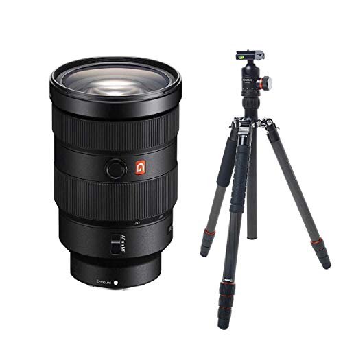 Sony FE 24-70mm f/2.8 GM (G Master) E-Mount Lens - Bundle with FotoPro X-Go Max Carbon Fiber Tripod with Built-in Monopod,