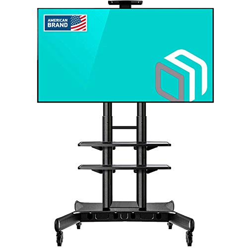 ONKRON Mobile TV Stand with Wheels Rolling TV Cart for 55 to 80 Inch LCD LED Flat Panel TVs (TS1881)