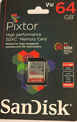 SanDisk Pixtor High Performance SDXC UHS-1 64GB Class 10 Memory Card
