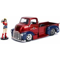 Jada Toys DC Comics Bombshells 1:24 1952 Chevy COE Pickup Die-cast Car with 2.75" Wonder Woman Figure, Toys for Kids and Adults