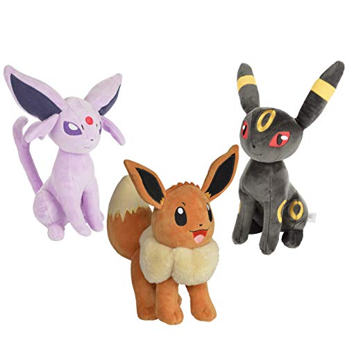 Wicked Cool Toys Pokemon Eevee, Espeon & Umbreon Plush