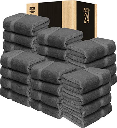 Utopia Towels Luxury Bath Towels, 27x54, Hotel and Spa Towels, Maximum Softness and Highly Absorbent (Bulk Pack of 24, Grey)