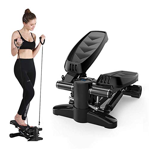 Arcwares Stair Stepper, Portable Climber Stepper with Resistance Bands and LCD Monitor. Men and Women Exercise Home Workout