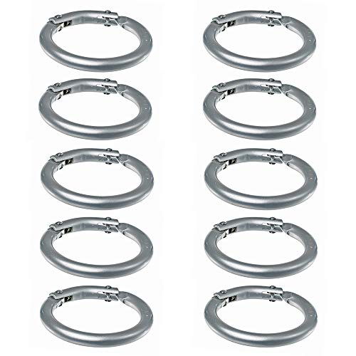 West Coast Paracord Alloy Spring Clip Carabiner (1 Inch, 10 Pack, Silver) - Gate O-Ring Round Carabiner Snap Clip - Spring Key-Ring Organizing