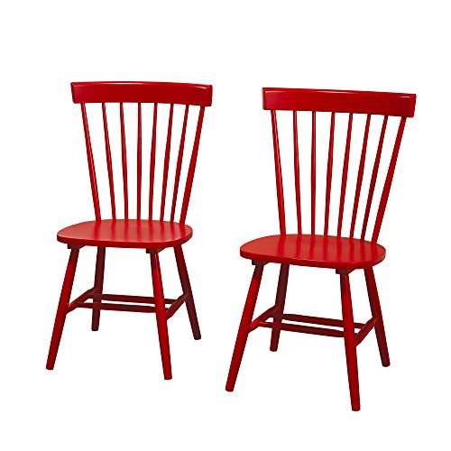 Target Marketing Systems Venice Set Of 2 Dining Chairs, Red