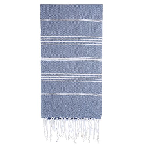Cacala 100% Cotton Pestemal Turkish Bath Towel, 37 x 70, Grey Blue, 37 x 70