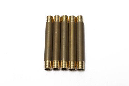 LTWFITTING Brass Pipe 3" Long Nipple Fitting 1/8 Male NPT Air Water(Pack of 5)