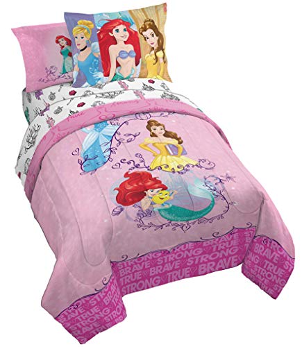 Jay Franco & Sons Jay Franco Princess Friendship Adventures 5 Piece Twin Bed Set (Offical Disney Product)