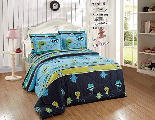 Luxury Home Collection Kids/Toddlers/Boys 7 Piece Full Size Comforter Bedding Set/Bed in A Bag with Sheets Multicolor