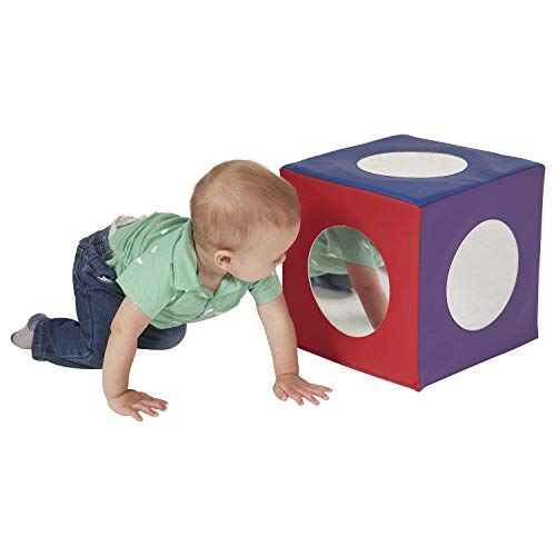 ECR4Kids SoftZone Mirror Cube - Foam Sensory Toy for Baby / Toddler Play & Self-Discovery, Assorted Colors