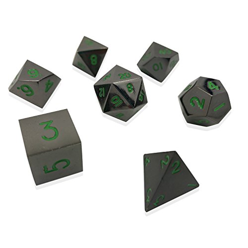 Norse Foundry Set of 7 Posioned Daggers Full Metal Polyhedral Dice RPG Math Games DND Pathfinder â€¦