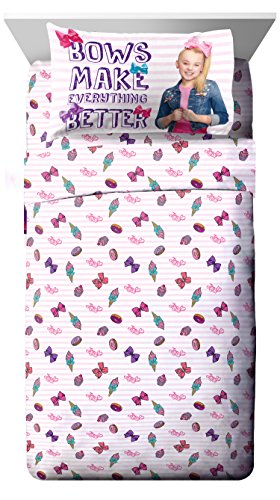 Jay Franco & Sons Nickelodeon JoJo Siwa Sweet Life Pink/White 4 Piece Full Sheet Set
