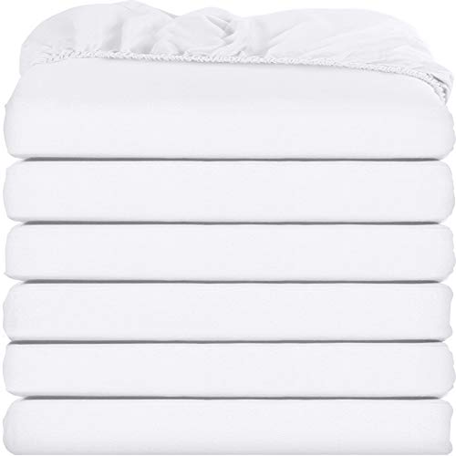 Utopia Bedding Fitted Sheets - Pack of 6 Bottom Sheets - Soft