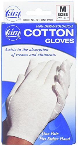 Cara Dermatological cotton gloves - ladies regular, cara 82 (2 Pack), Medium