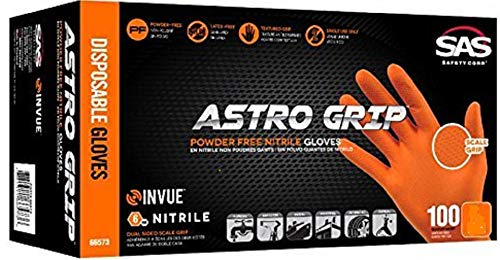 Astro Grip Powder-Free Nitrile Disposable Glove, Medium Size, Full Case (10 Boxes of 100)
