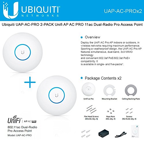 Ubiquiti Networks Ubiquiti UAP-AC-PRO 2-PACK Unifi AP AC PRO 11ac Dual-Radio Pro Access Point