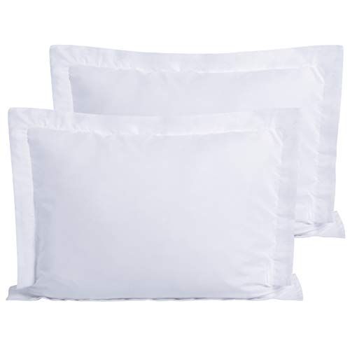 FLXXIE 2 Pack Microfiber Standard Pillow Shams, Ultra Soft and Premium Quality, 20" x 26" (White, Standard)